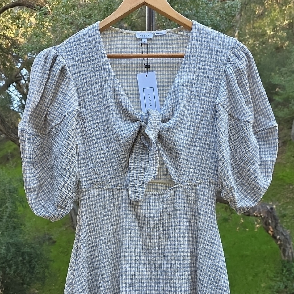 NEW $485 RHODE GINNY MIDI DRESS IN CERULEAN SIZE 6 - Picture 3 of 11